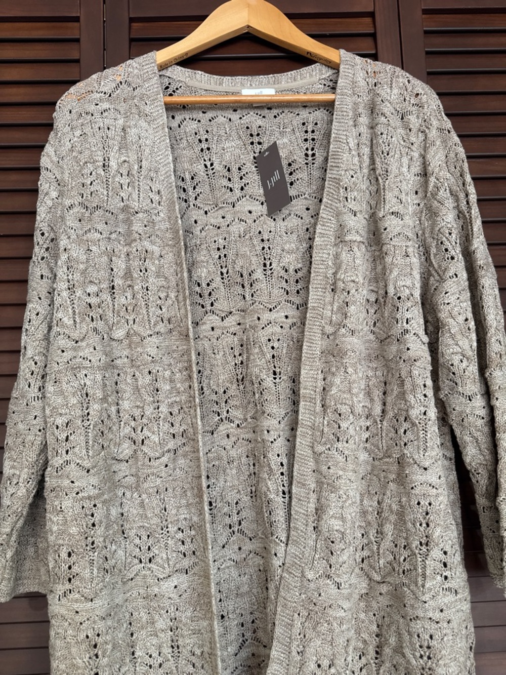 NEW J. Jill Women's Beige Lace Cardigan Size L Cotton Retail NWT $89 - Picture 15 of 15